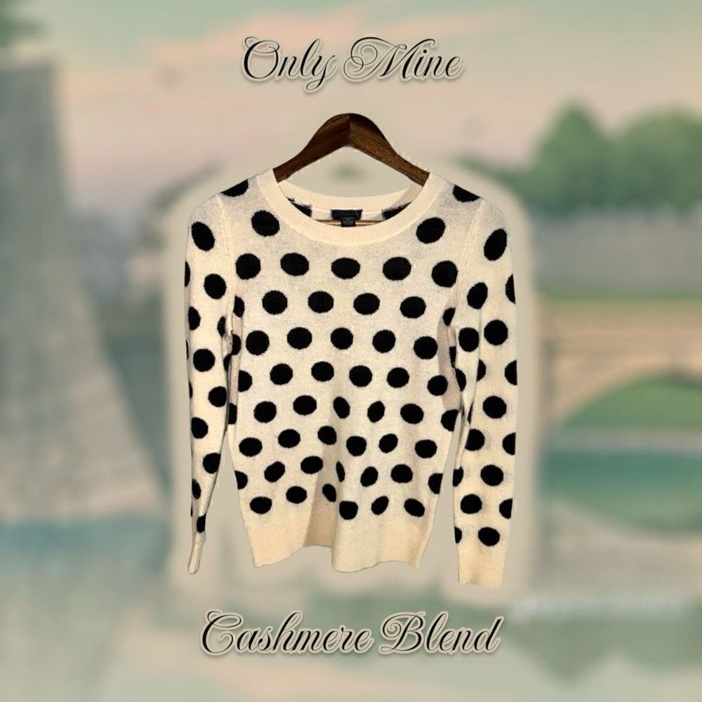 Only Mine Cashmere Blend Polka dot Crewneck Sweater Size XS